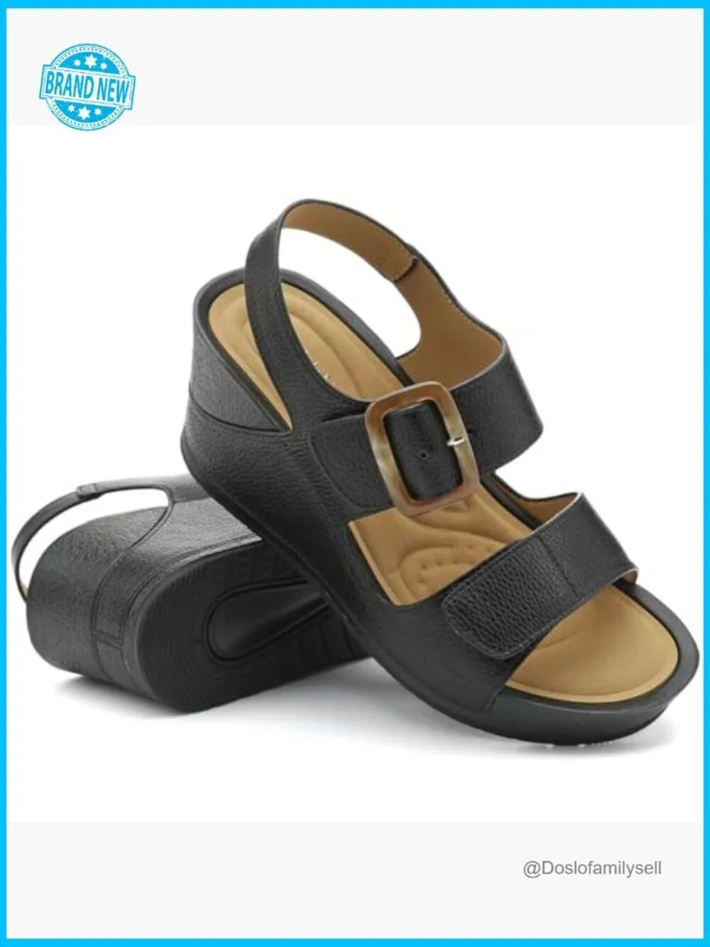 Chunky Wedge Platform Sandals Comfortable Lightweight Slip Resistant Slingback
